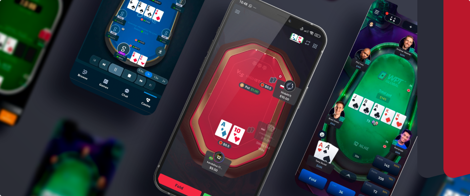 Online poker on a laptop